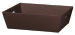 Präsentkorb 4-Eck, dunkelbraun, groß, 37 x 28 x 13 cm, KO1306