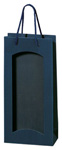 2er Papiertüte offene Welle blau, mit Klarsichtfenster,TU2603