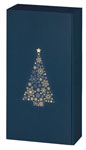 2er WK Lino Weihnachtsbaum dunkelblau, Leinenoptik, WK32542